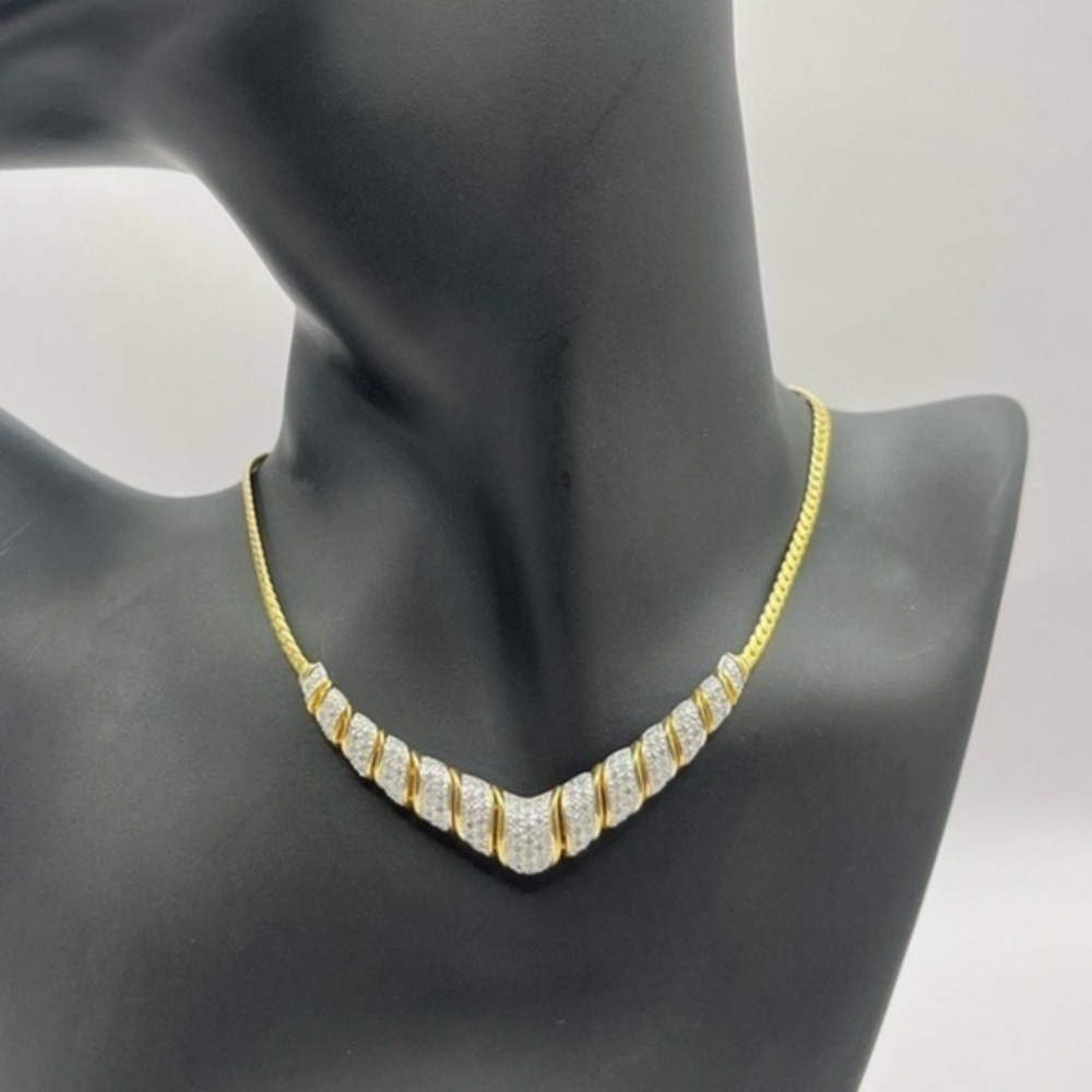 1.00 CT Elegant Natural Diamond Evening Necklace